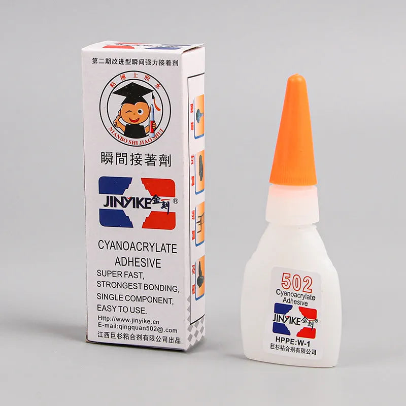 Instant strong shoe repair adhesive glue in 3g and 8g tube formats for footwear fixes