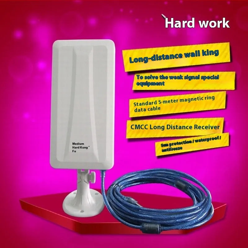 White USB wireless network card for desktop and laptop computers with extended coverage options