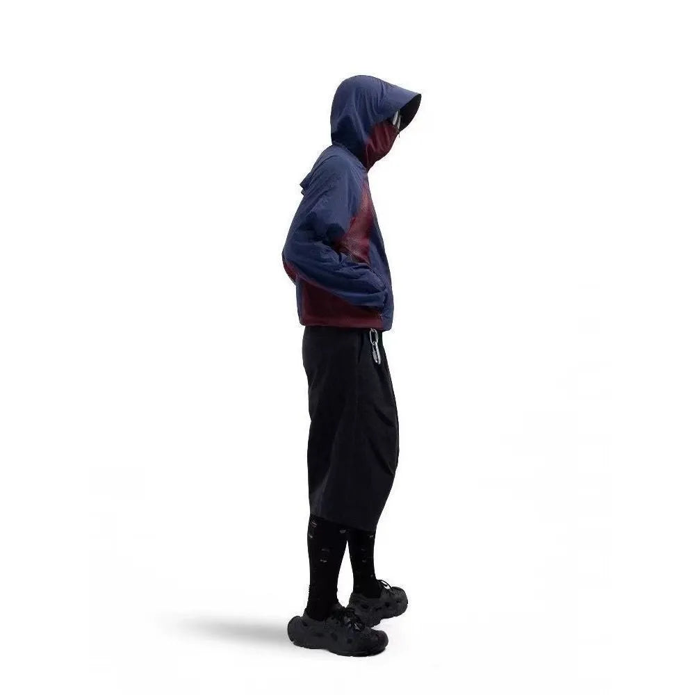 Mesh stitching sun protective clothing in desert brown, light grey, red or blue nylon fabric