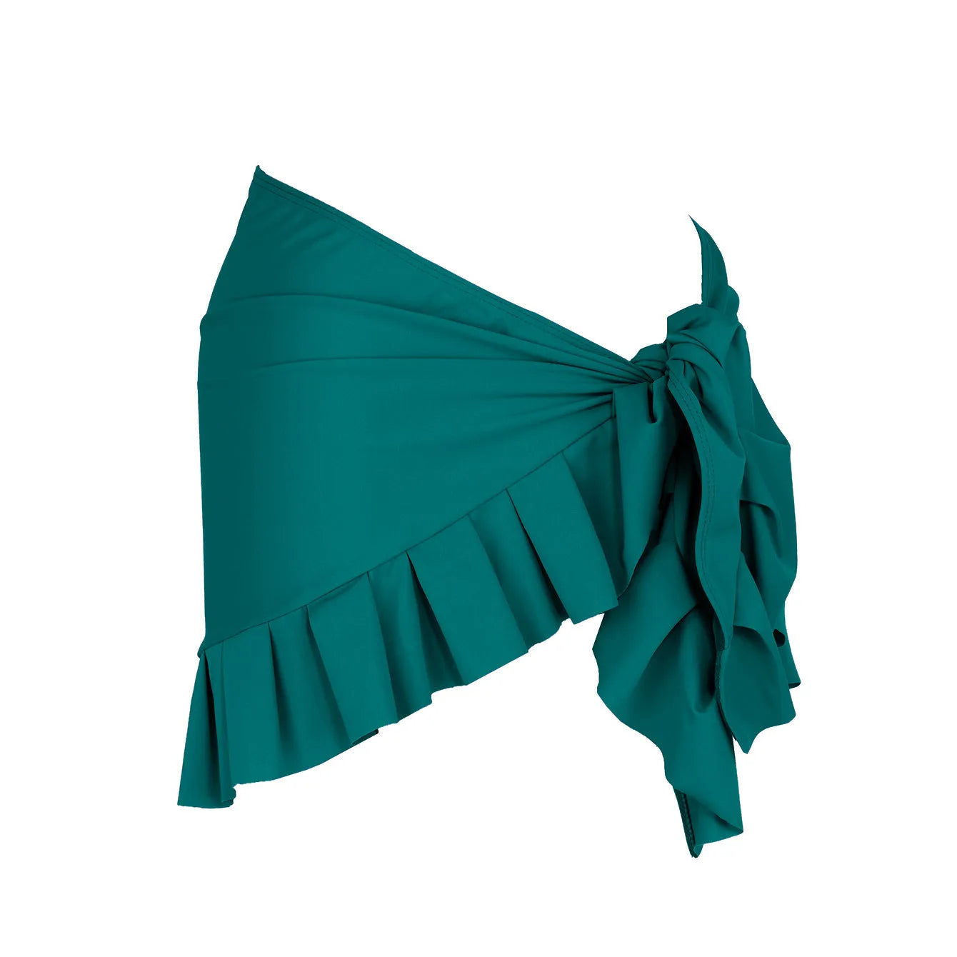 Women's single-shoulder high-waist one-piece swimsuit in solid colours