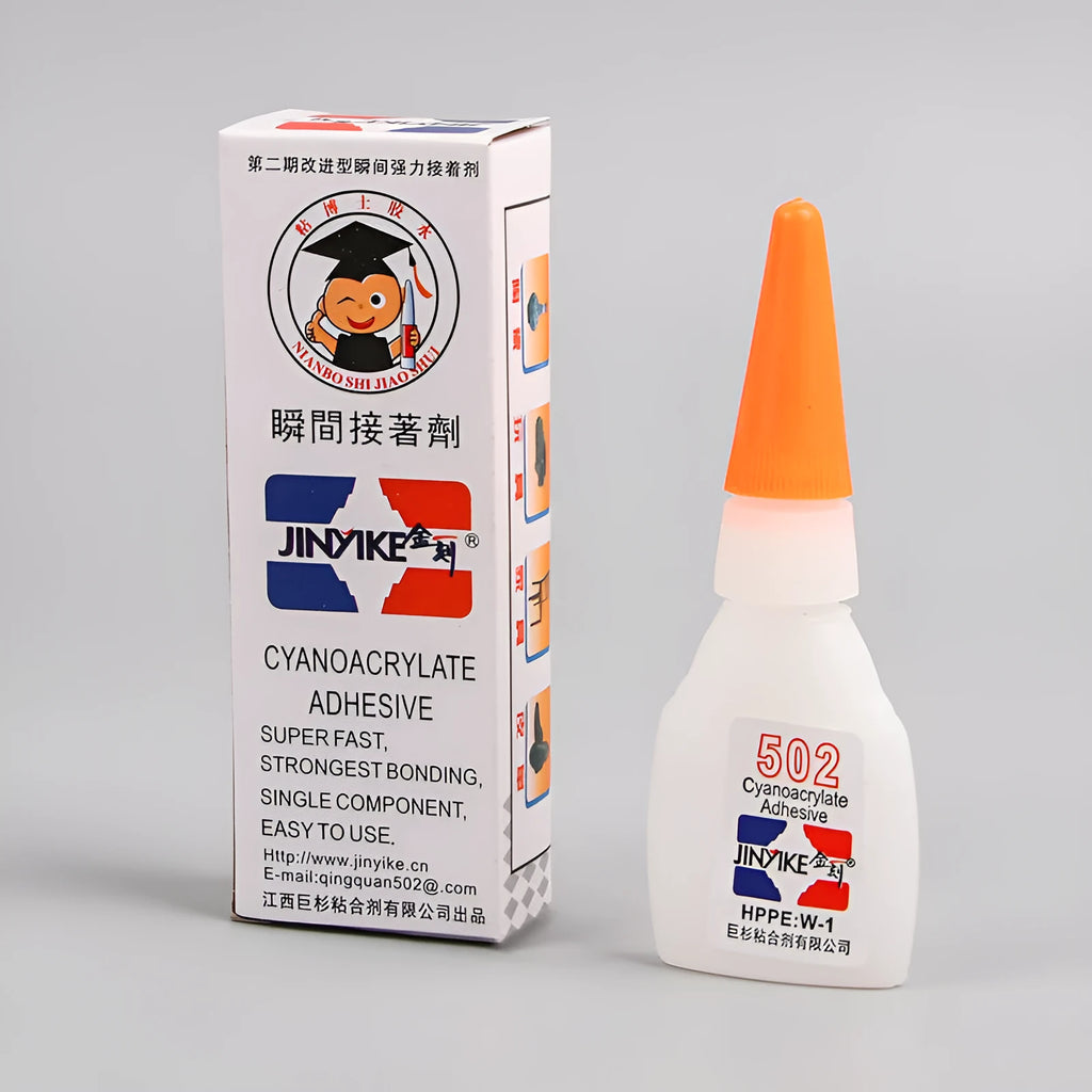 Instant strong shoe repair adhesive glue in 3g and 8g tube formats for footwear fixes