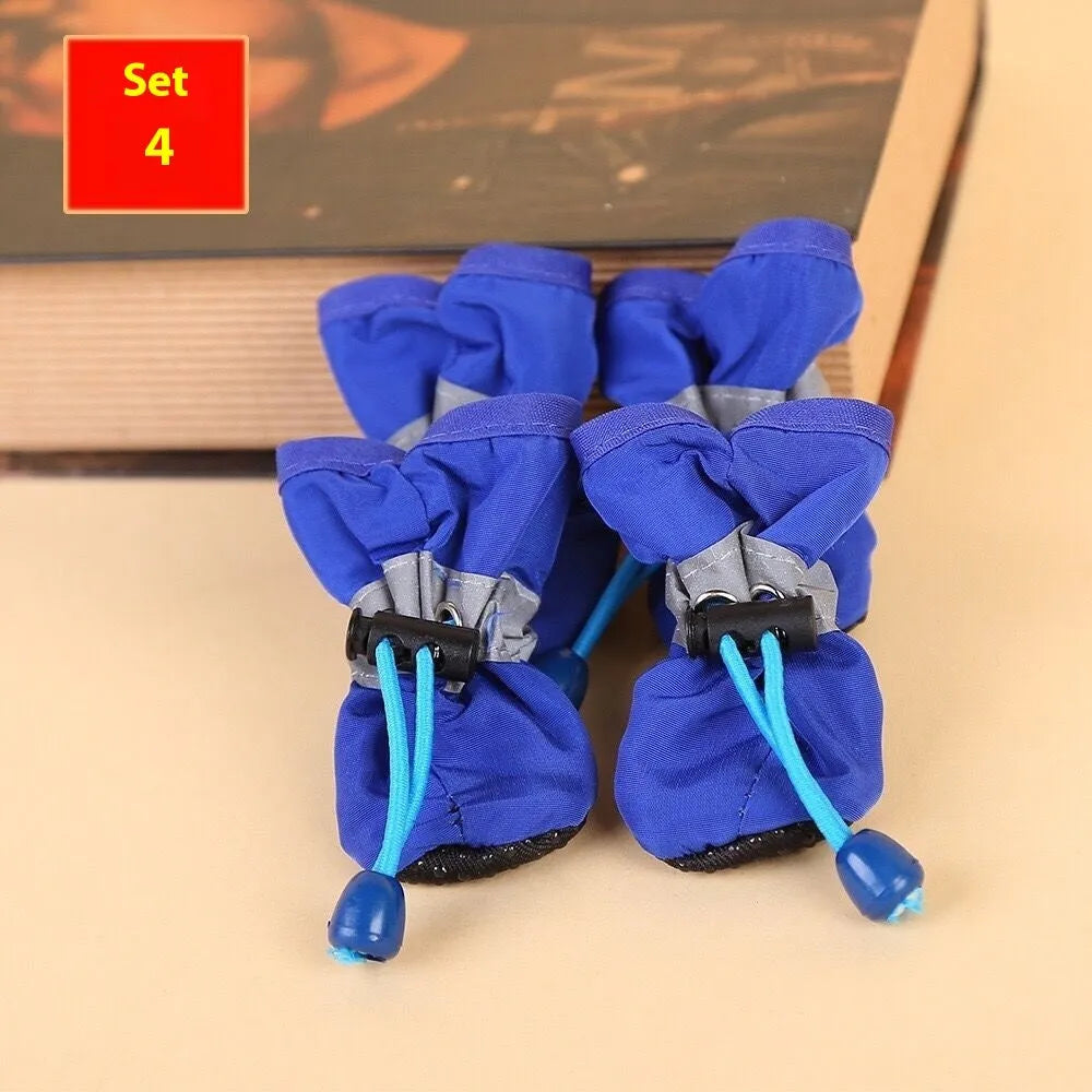 Soft sole cloth dog shoes available in multiple colours and sizes with fleece-lined and monkey print options