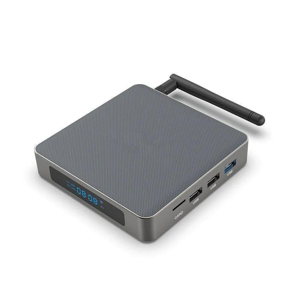 Android TV box with RK3566 processor, 8GB RAM, 8K output, Bluetooth, and HDMI connectivity