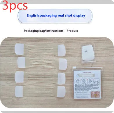 Skin colour neck firming adhesive tape set with four slings and twenty patches.