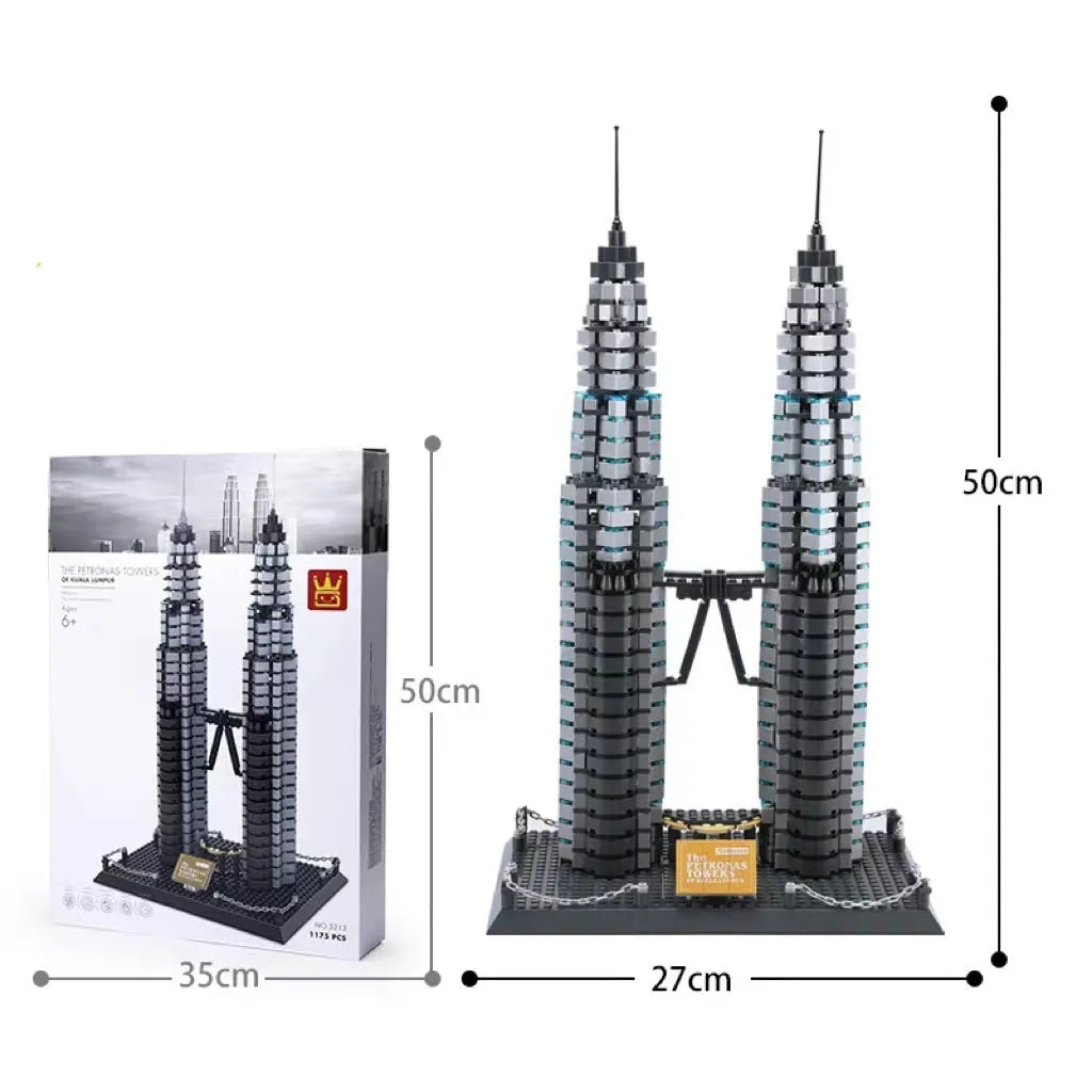 Wange ABS plastic small particle building blocks set with international architecture models