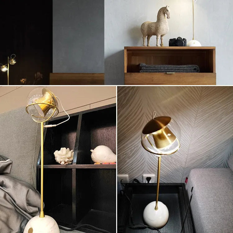Creative glass lampshade desk lamp with dimmable LED light and touch switch