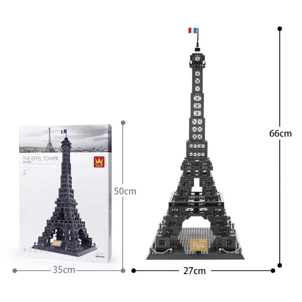 Wange ABS plastic small particle building blocks set with international architecture models