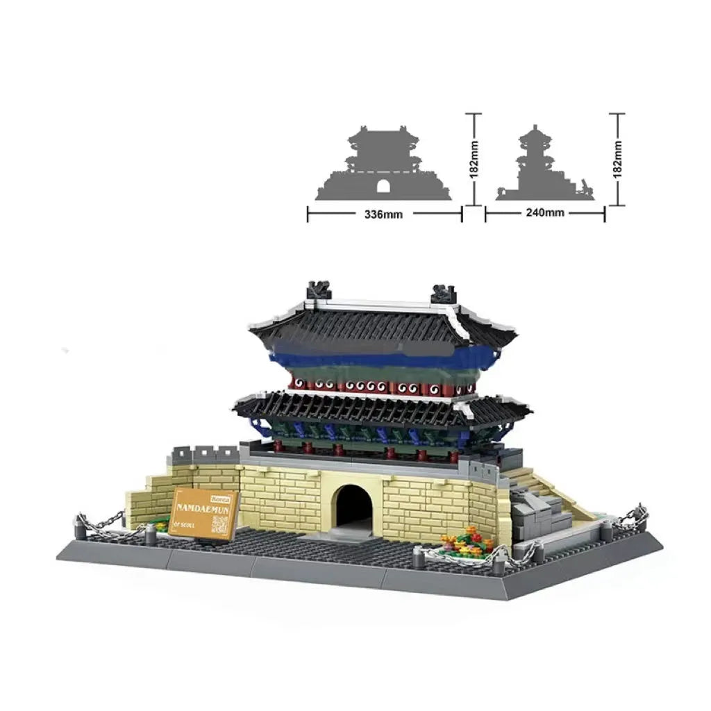 Wange ABS plastic small particle building blocks set with international architecture models