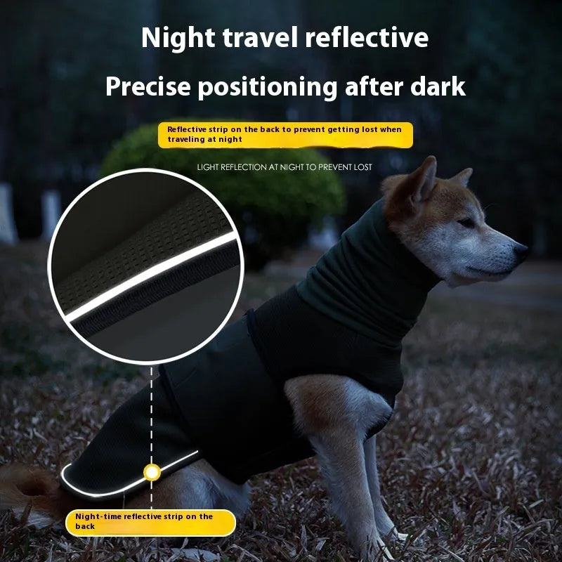 Army Green dog anti-anxiety jacket for pet stress relief during travel and thunderstorms