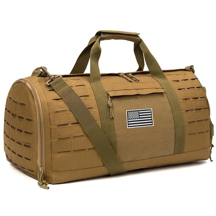 Men's Oxford cloth sports fitness handbag with air pillow belt in khaki colour