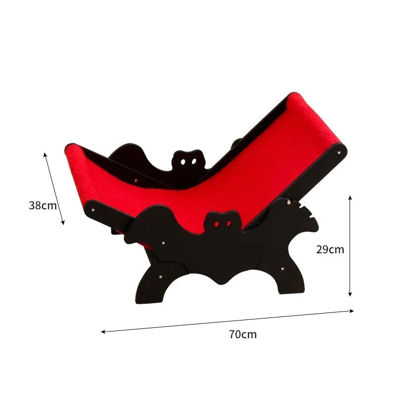 Black and red wooden cat recliner bed and cage MW-054 model for Halloween pet furniture