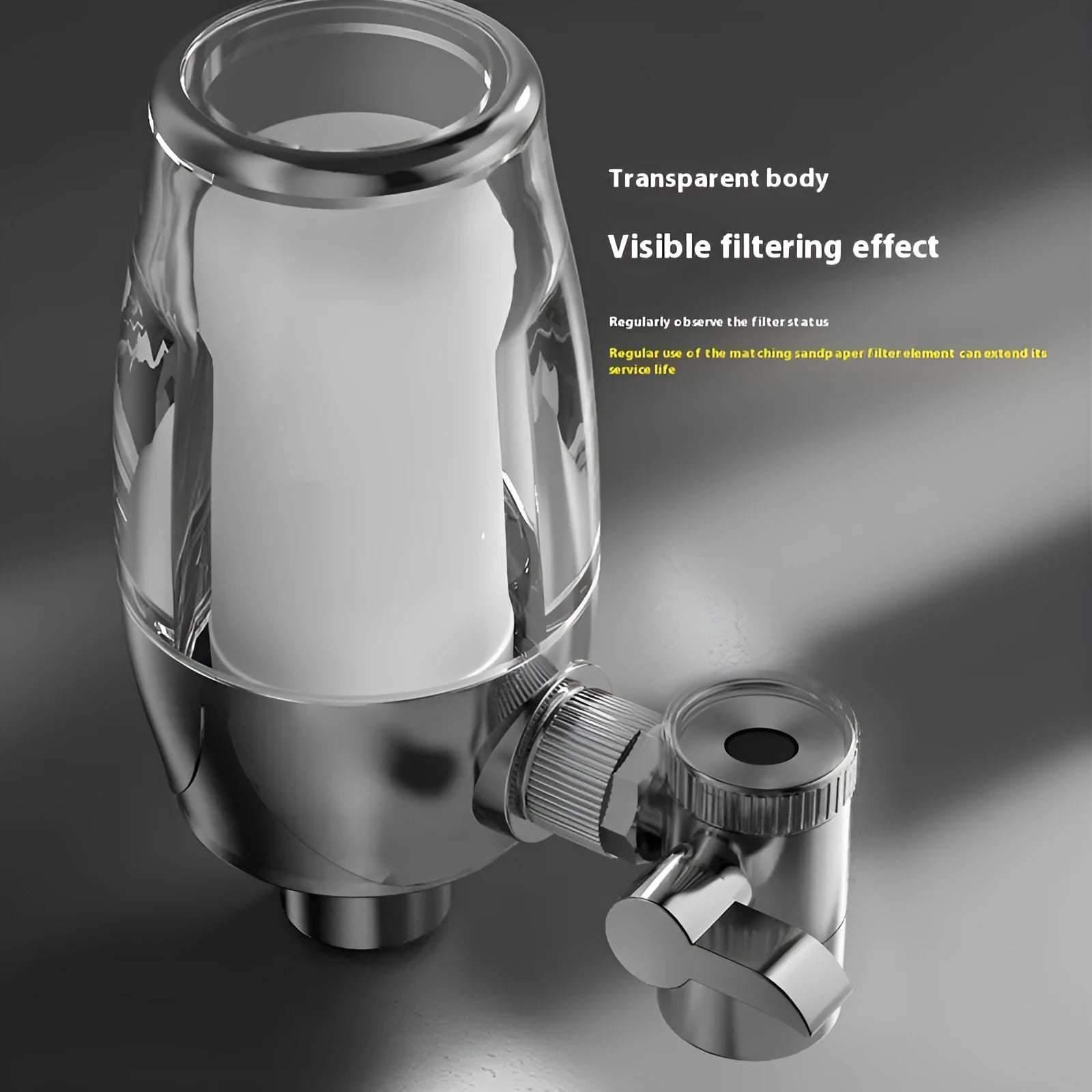 A single white ceramic water filter cartridge for faucet-mounted purification systems.