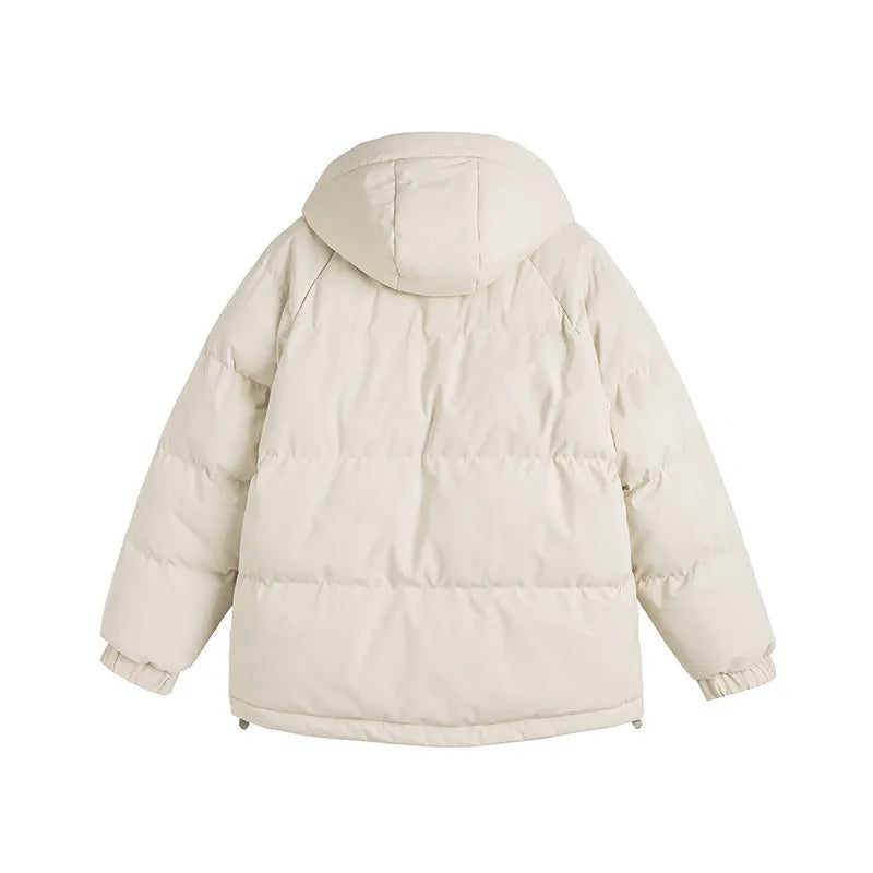 Loose two-piece winter cotton padded coat in mustard yellow colour with side pockets