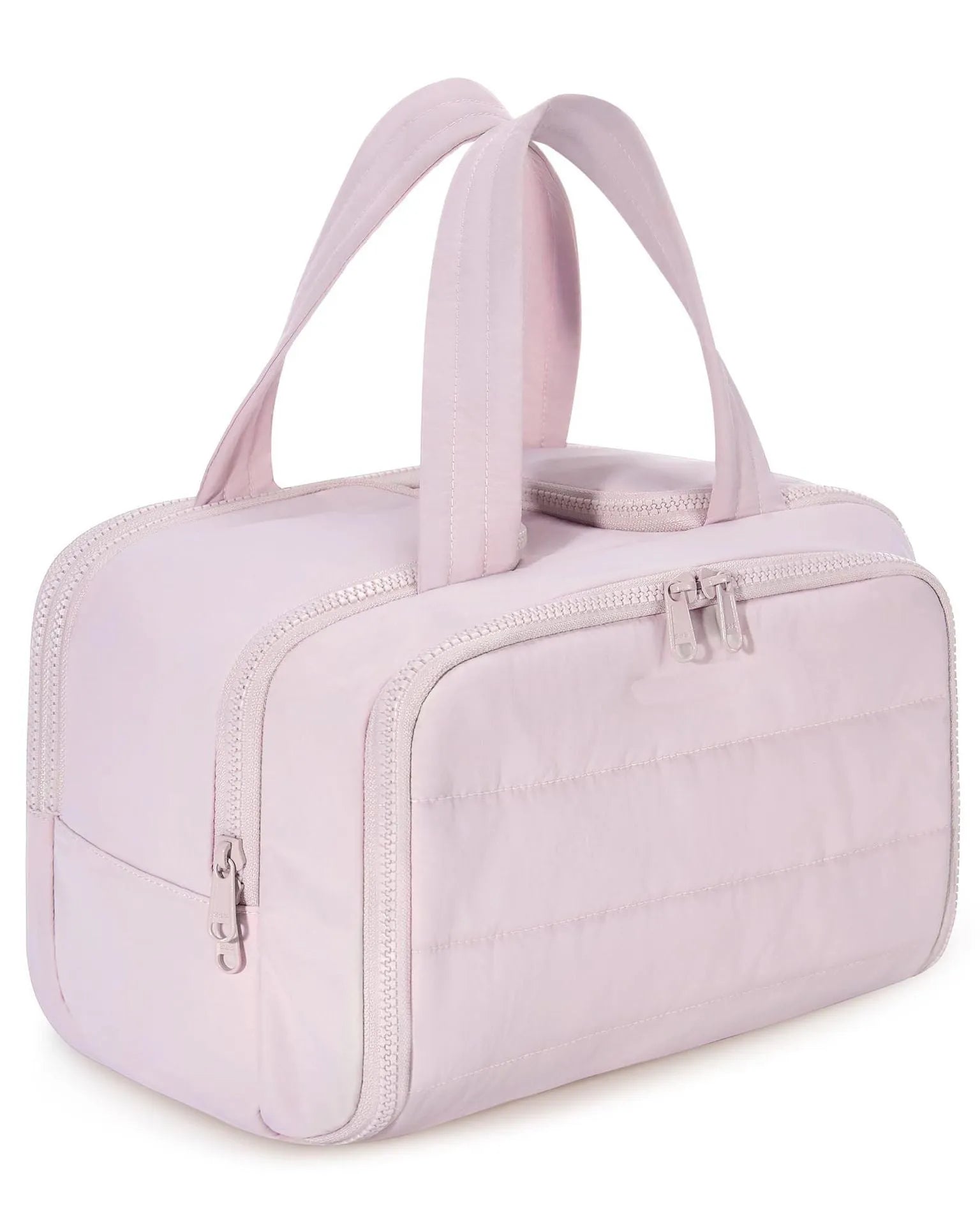 Large travel toiletry bag in lightweight polyester with wide opening, shown in available colours