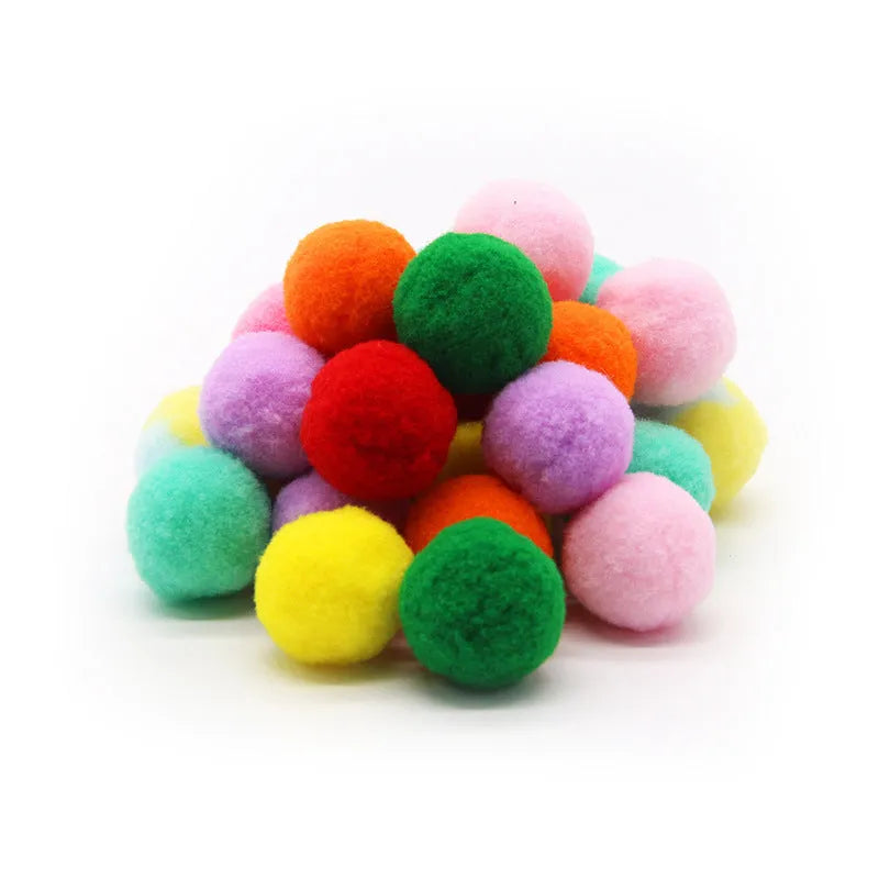 Interactive pet toy gun with plush balls for dogs and cats, showing launcher with 30cm barrel and multiple soft balls