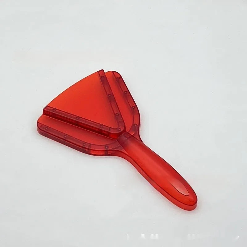 Red adjustable telescopic can opener and bottle opener with non-slip handle on a kitchen counter.