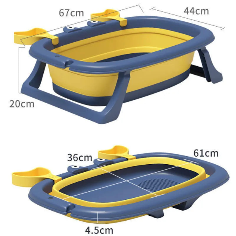 Blue foldable plastic pet tub for small cats and dogs under 20 pounds