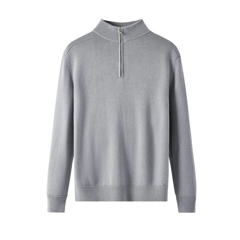 Men's thickened wool casual sweater in slim fit with long sleeves and pullover design