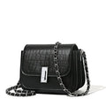 Women's fashion chain shoulder bag in soft PU with crossbody strap and sandwich pockets
