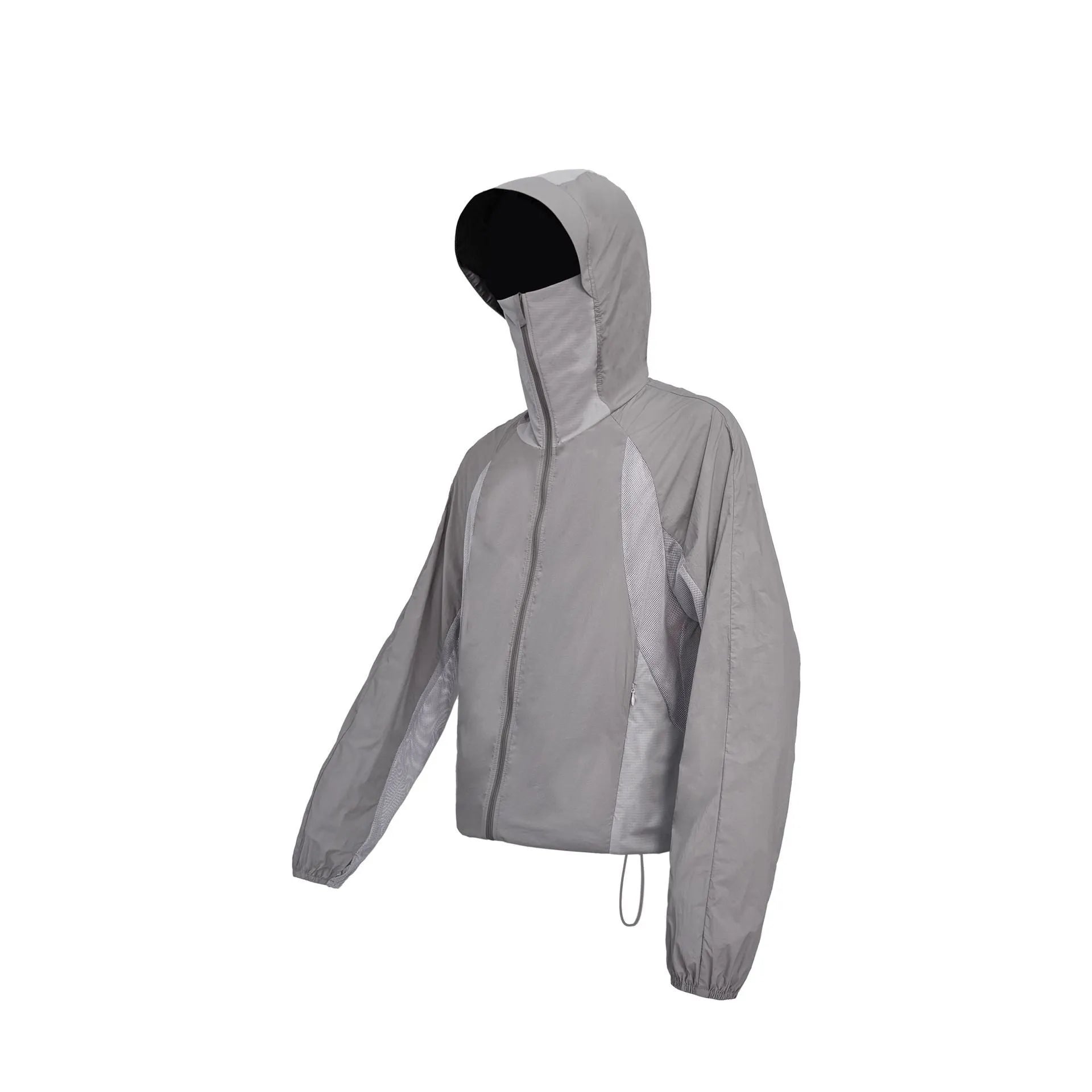 Mesh stitching sun protective clothing in desert brown, light grey, red or blue nylon fabric