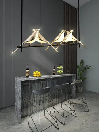 Modern aluminium alloy hall lamp with adjustable height and neutral light source