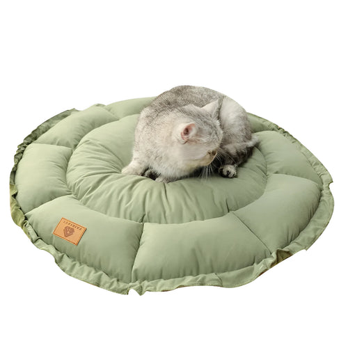 Reversible donut pet bed for cats and small dogs with removable cover in grey colour