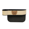 Leather car seat gap storage box with cartoon bear design for vehicle interior organisation