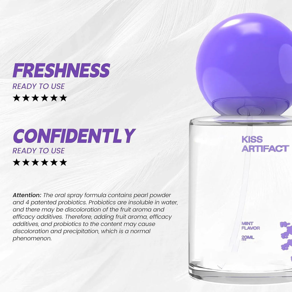Portable 20ml probiotic oral spray bottle for hydration and body care.
