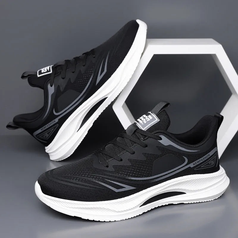 Men's lightweight casual shoes with mesh upper and rubber sole in multiple colours