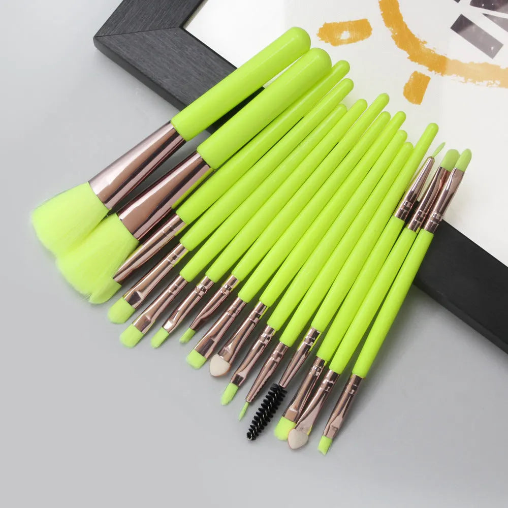 MAANGE 18 piece professional make-up brush set with fan-shaped cosmetic tool