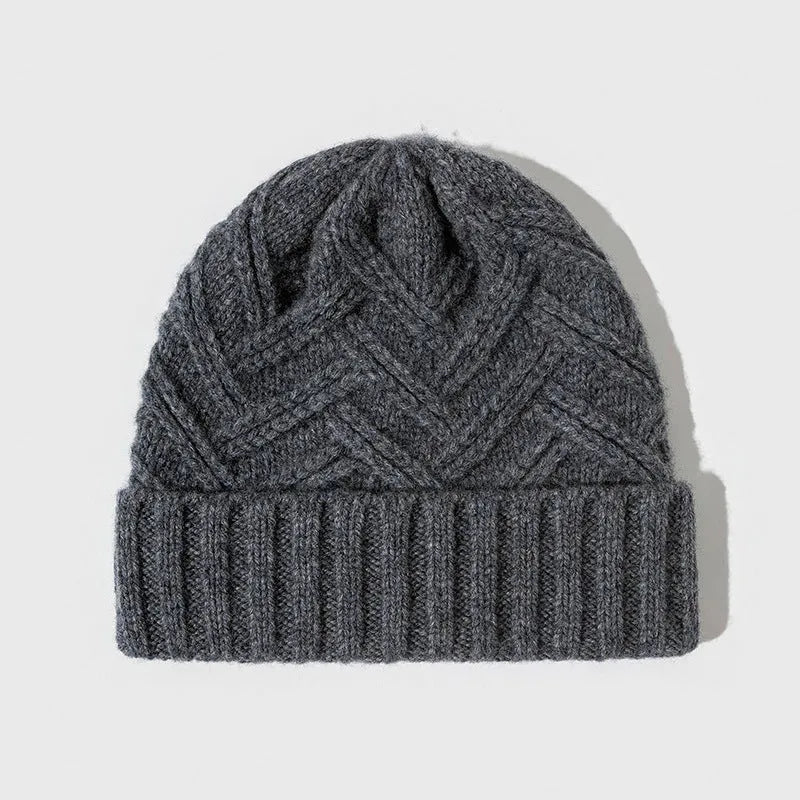Women's thick wool knitted dome winter hat in six colour options