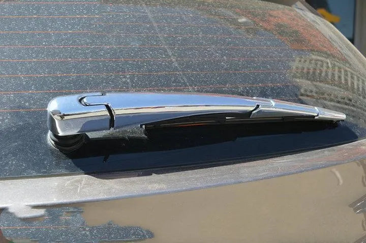 Four silver ABS plastic rear window wiper cover trims for Hyundai 2010 models.