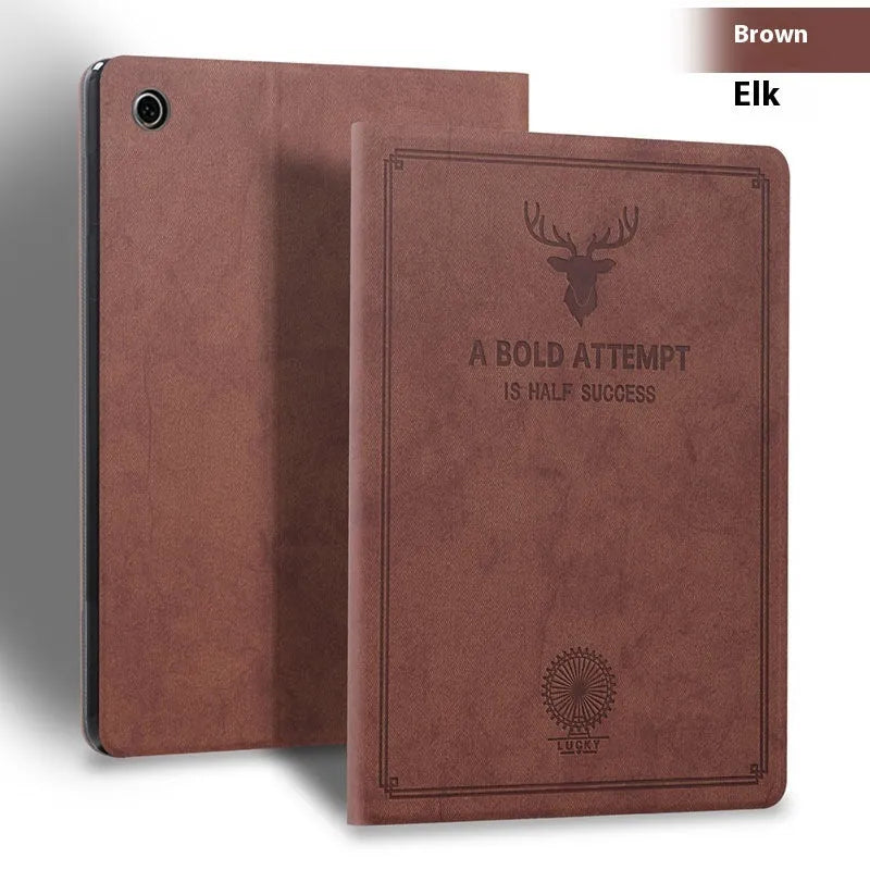 Deer soft shell clamshell iPad protective case in TPU leather shown in one of four Elk colour options.