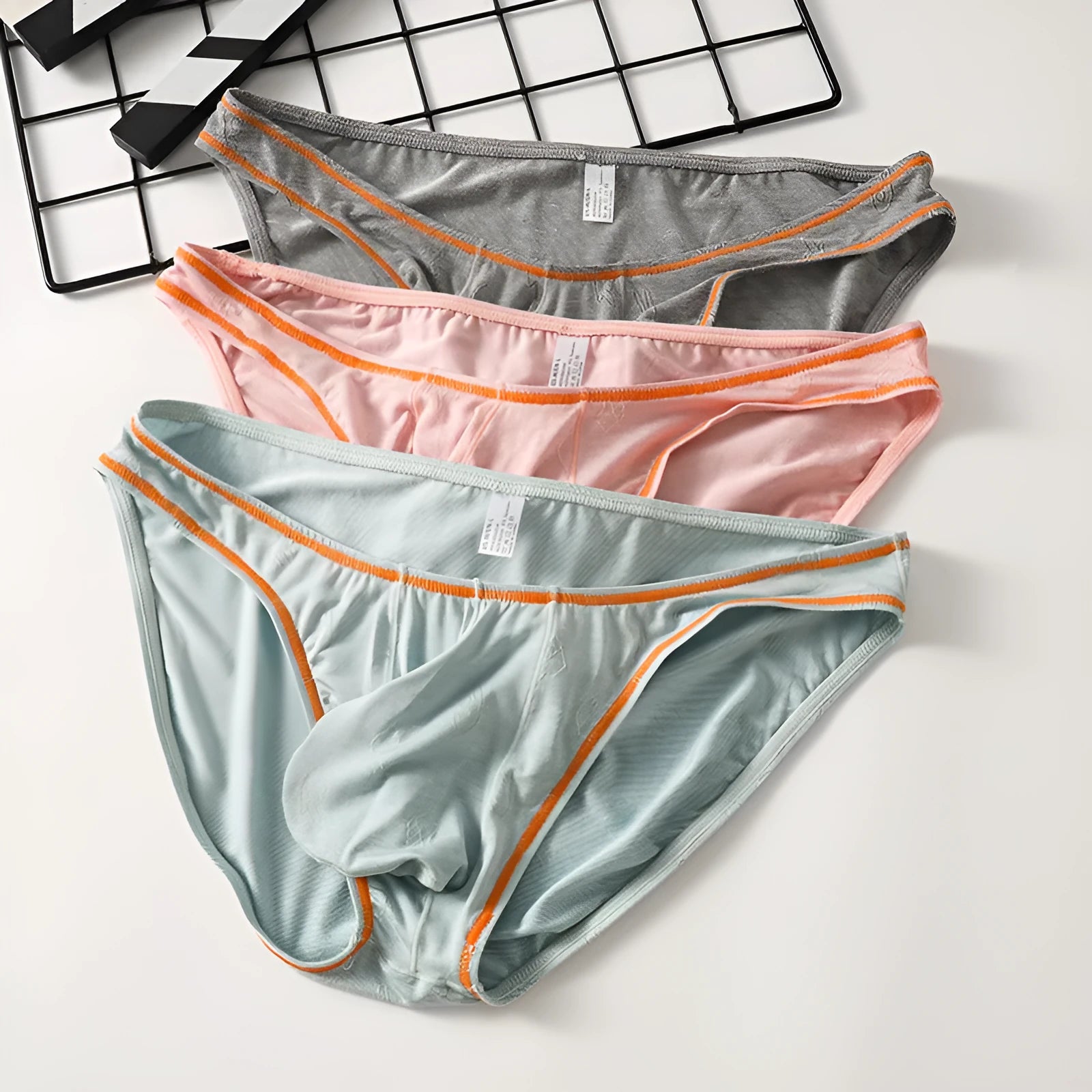 Men's knitted modal underwear with butt-lift design in dark grey colour