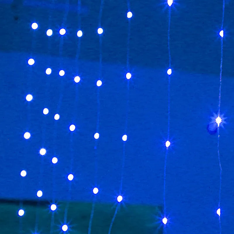Copper curtain style LED string lights with USB power connection for holiday room and courtyard decoration