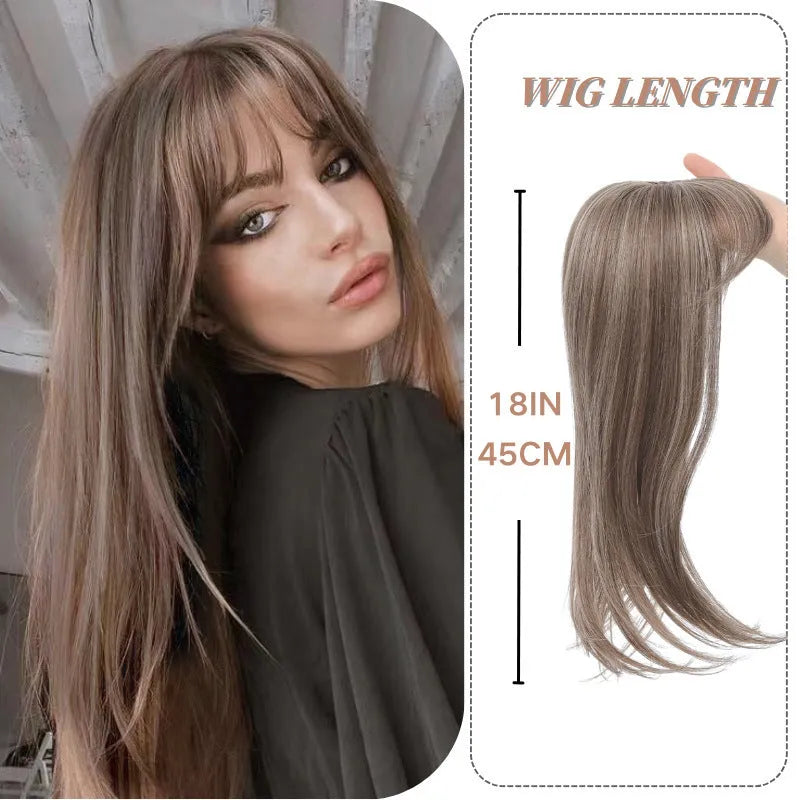 35cm long synthetic clip-in wig hairpiece with buckle clasp in one of six colour styles.