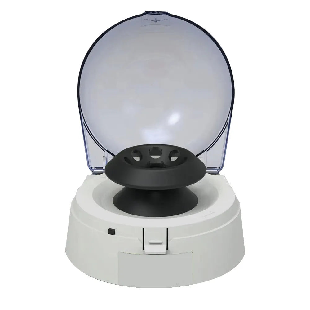 Mini laboratory centrifuge with compact design measuring 157 x 170 x 120 mm