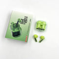 YX06 transparent cabin TWS wireless headphones in black, white, orange, and green colours.