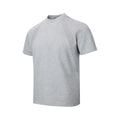 Men's black short sleeve top with air layer stitching detail, loose fit design