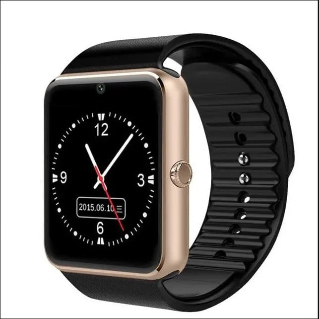 Smart watch with 1.54-inch touch screen and black silicone strap on a wrist