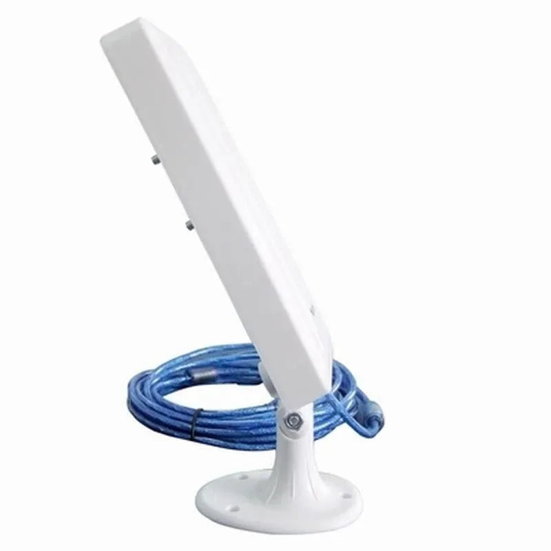 White USB wireless network card for desktop and laptop computers with extended coverage options