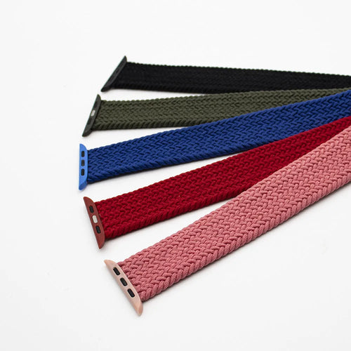 Apple Watch compatible woven strap in multiple colours with plastic connector head