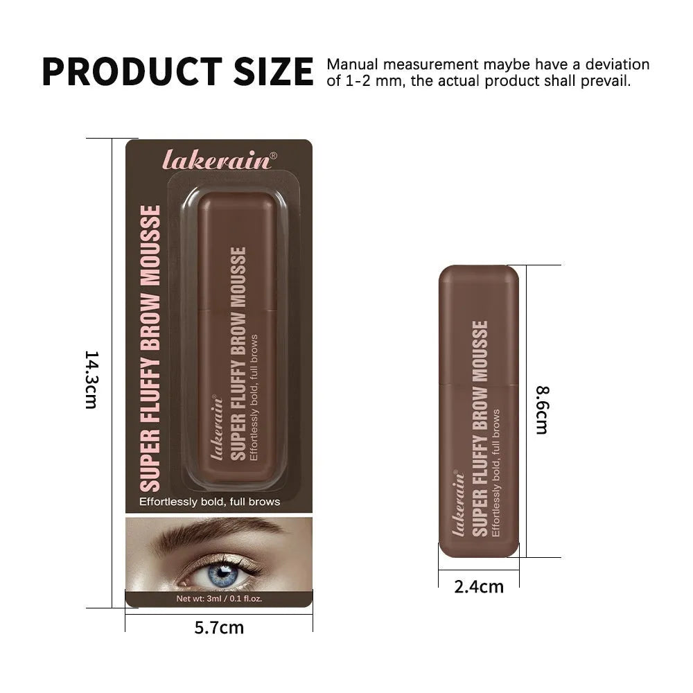 Eyebrow mousse cream in six colour shades including brown and black options