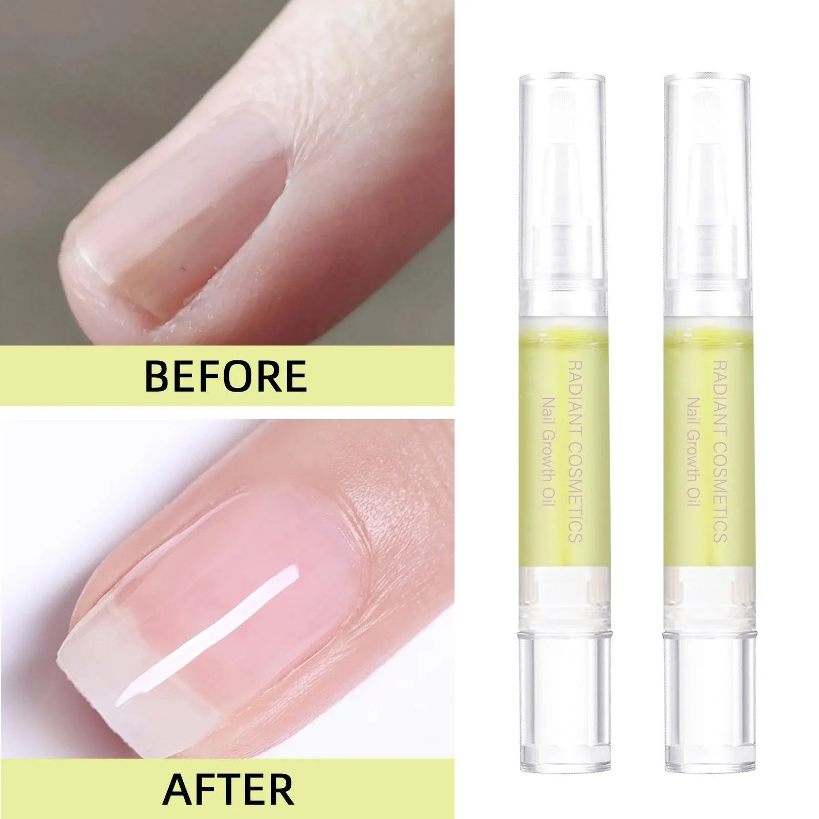 3ml bottle of clear nail growth treatment oil with a dropper applicator.