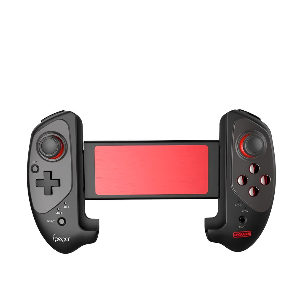 Red telescopic Bluetooth gamepad controller for Android iOS and PC with USB cable