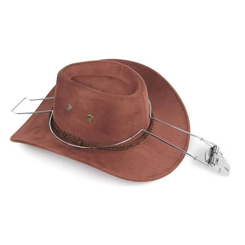 Brown chrome-plated metal car-shaped hat and coat stand for home organisation