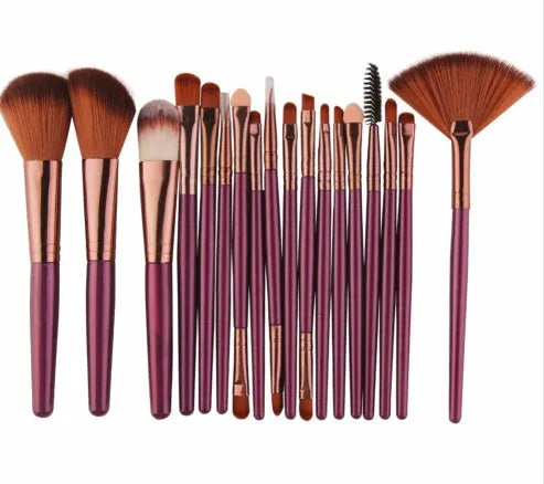 MAANGE 18 piece professional make-up brush set with fan-shaped cosmetic tool