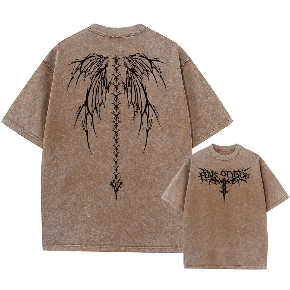 Men's oversized cotton T-shirt in loose fit with drop-shoulder short sleeves