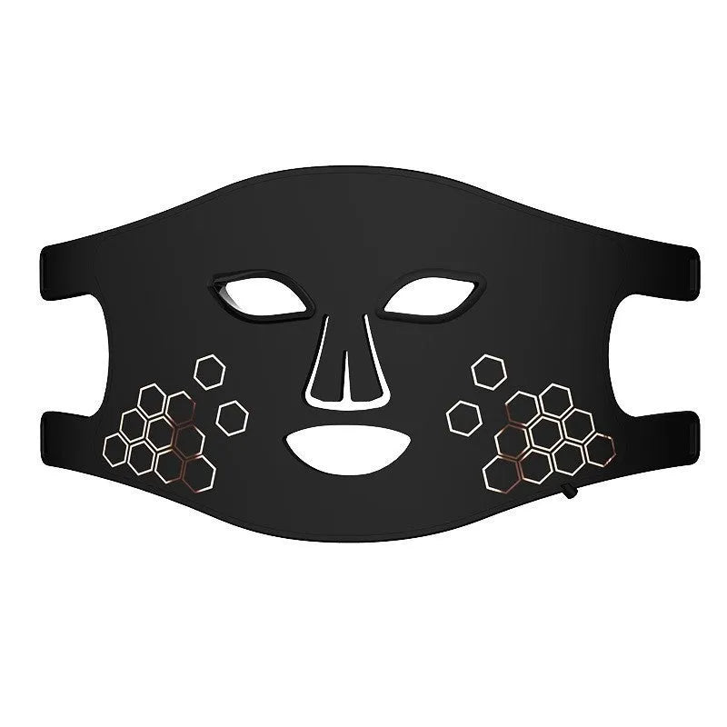 Black LED photon therapy face mask for home skin care treatment.