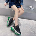 Women's leather casual sports shoes with thick jelly soles and cross-tie design in multiple colour options